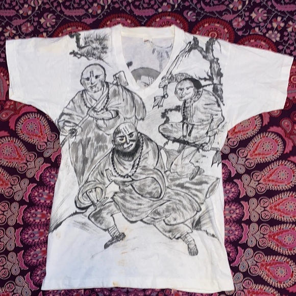 Vintage 80s Hand Drawn Kung-Fu legends T-shirt. Size L. See measurements - Picture 1 of 12